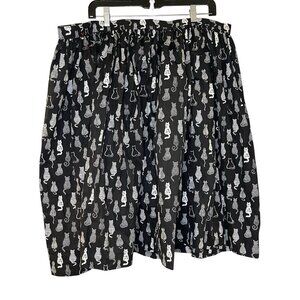 Magnolia Place Skirt Women's 4XL VTG Novelty Cats Swing Retro Black White Kitty